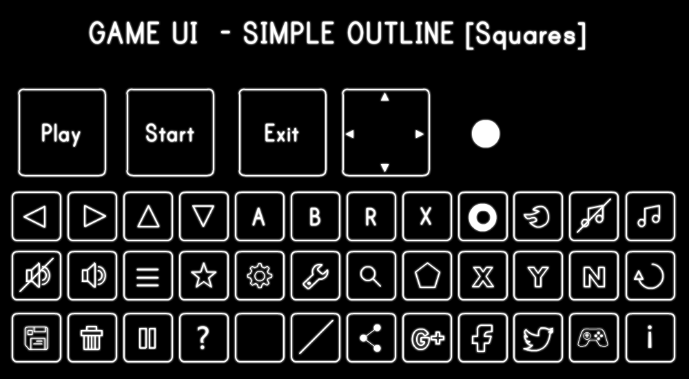 GAME UI - SIMPLE OUTLINE [SQUARES] | OpenGameArt.org